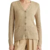 Brand new 👍 Lauren Ralph Lauren Linen-Blend Long-Sleeve Cardigan In Tan Brown 😍