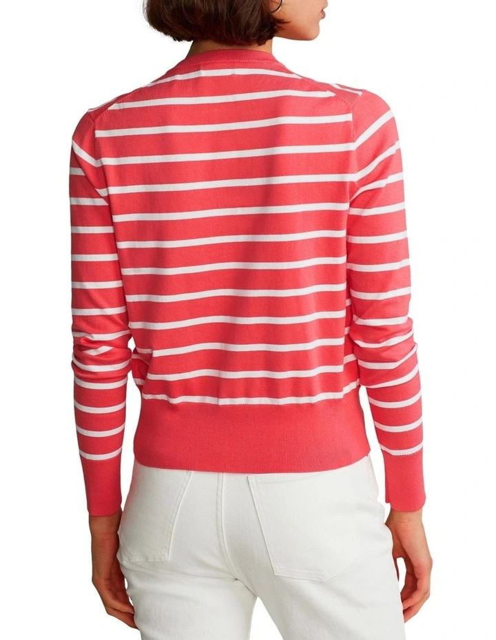 New β€οΈ Polo Ralph Lauren Striped Cotton-Blend Buttoned Cardigan In Red π - Image 2