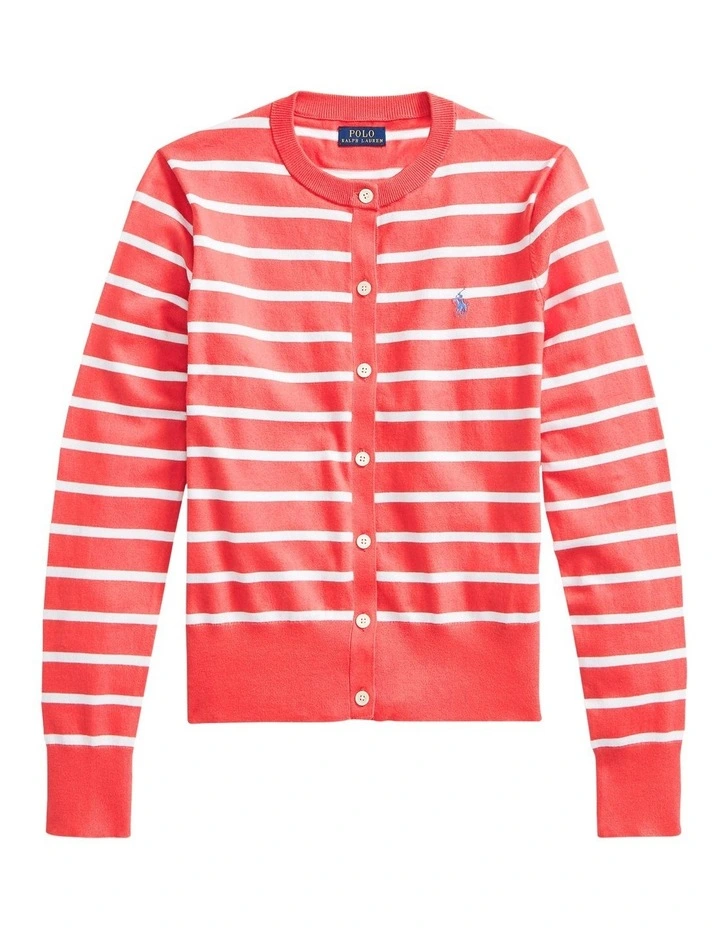 New β€οΈ Polo Ralph Lauren Striped Cotton-Blend Buttoned Cardigan In Red π - Image 4