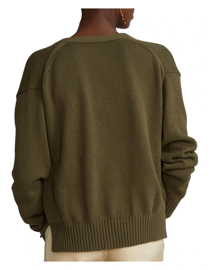 Outlet π Polo Ralph Lauren V-Neck Cotton Cardigan In Green π - Image 2