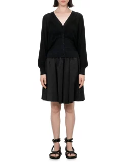 Top 10 ✨ Veronika Maine Sheer Crepe Batwing Sleeve Cardigan In Black 🛒