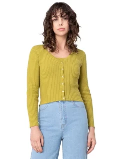 Cheap 🎁 Princess Highway Sophia Ribbed Cardi Green ⌛