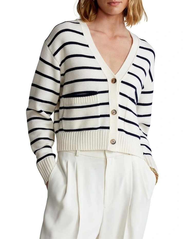 Best reviews of π Polo Ralph Lauren Striped Merino Wool V-Neck Cardigan In Cream π€©