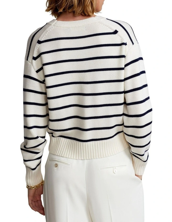 Best reviews of π Polo Ralph Lauren Striped Merino Wool V-Neck Cardigan In Cream π€© - Image 2