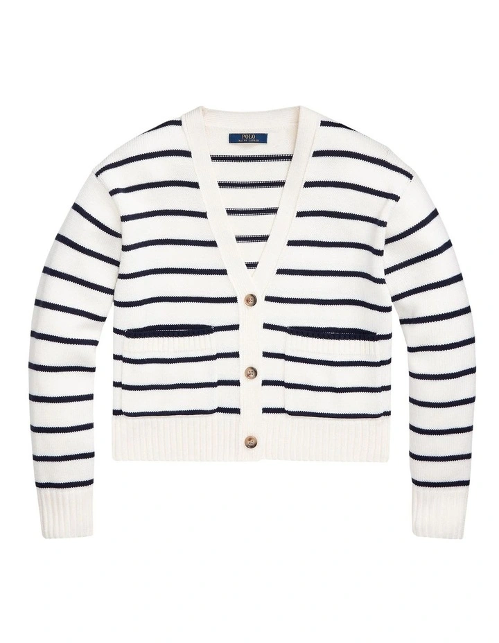 Best reviews of π Polo Ralph Lauren Striped Merino Wool V-Neck Cardigan In Cream π€© - Image 4