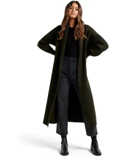 Buy π Forever New Sloane Longline Rib Knit Cardigan Deep Khaki β¨