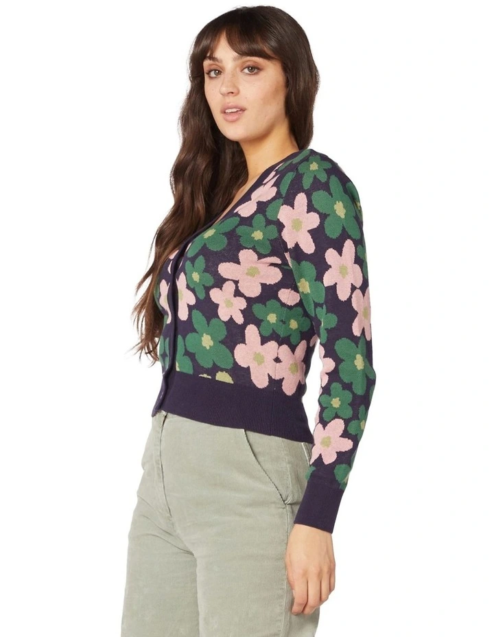 Wholesale β Princess Highway Daisy Floral Slim Cardi Navy π - Image 2