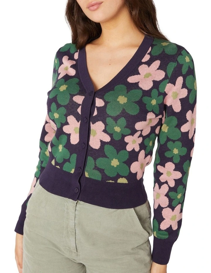 Wholesale β Princess Highway Daisy Floral Slim Cardi Navy π - Image 3