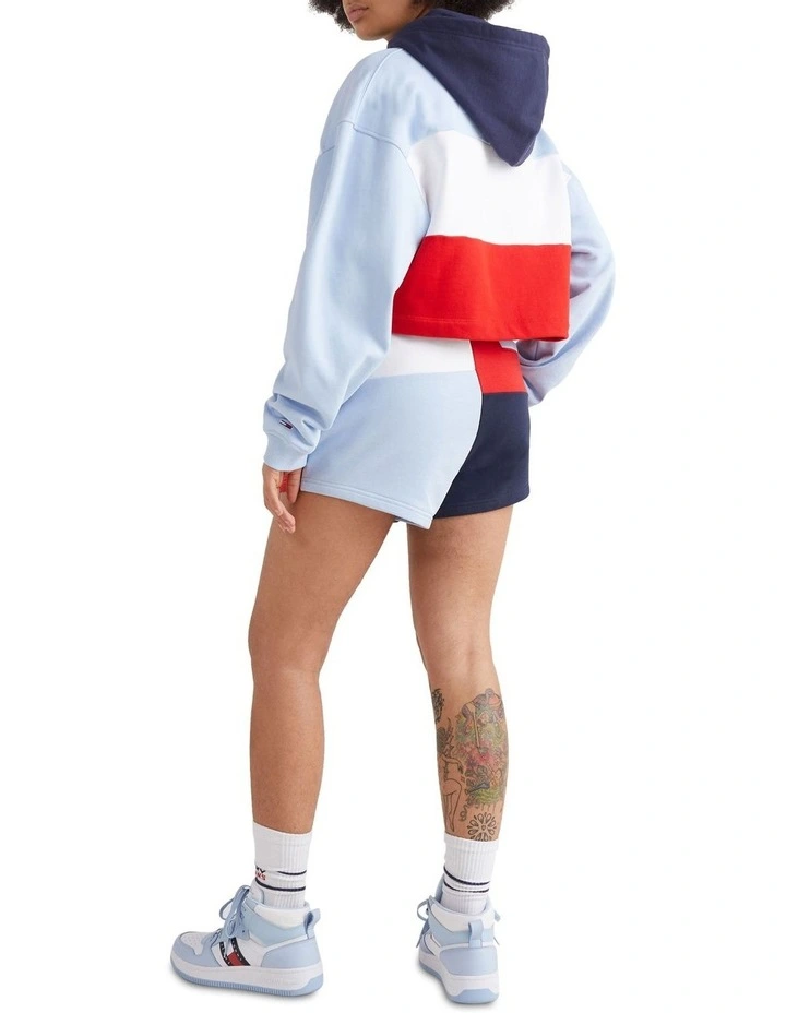 Discount π Tommy π Jeans Crop Archive Hoodie In Blue/Red β€οΈ - Image 4