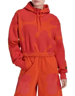 Hot Sale π€© Adidas Marimekko Crop Hoodie In Collegiate Orange β