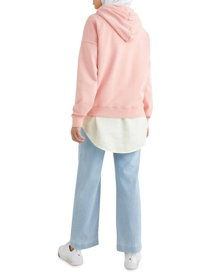 Flash Sale β€οΈ Tommy Hilfiger Relaxed Mineral Dye Hoodie In Coral Pink π₯ - Image 2