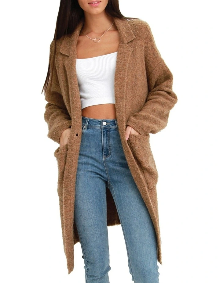 Top 10 π Belle & Bloom Days Go By Sustainable Blazer Cardigan Brown π - Image 4