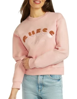 Top 10 😉 Guess Rutha Sweatshirt In Pink 🌟