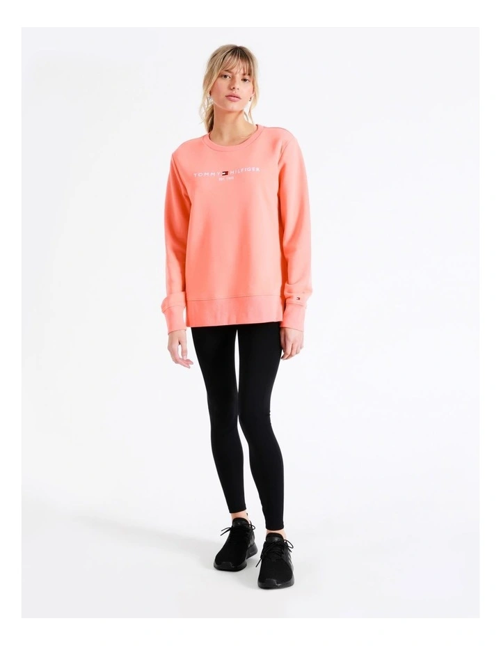 Budget βοΈ Tommy Hilfiger Regular Hilfiger Crew Neck Sweatshirt In Coral π - Image 2