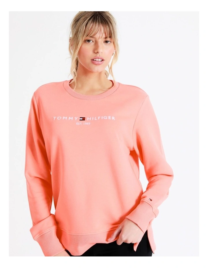 Budget βοΈ Tommy Hilfiger Regular Hilfiger Crew Neck Sweatshirt In Coral π - Image 4