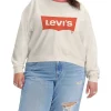 Best Pirce 🛒 Levi's Curve Vintage Raglan Crewneck Jumper In White 😉