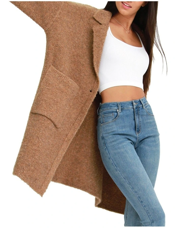 Top 10 π Belle & Bloom Days Go By Sustainable Blazer Cardigan Brown π - Image 5