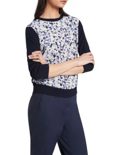 Best deal 🧨 David Lawrence Fran Silk Front Knit In Navy Multi 🤩